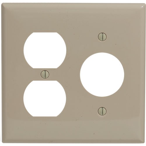 2-gang Duplex & Single Opening 1.406" Wallplate, Standard