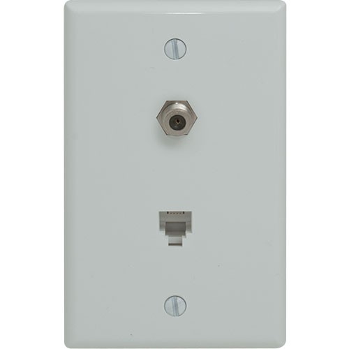 Duplex Phone/Coaxial Wallplate, Standard