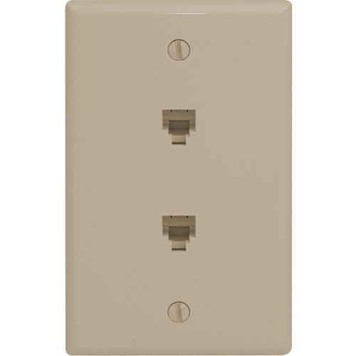 Duplex Telephone 6P4C Wallplate, Standard