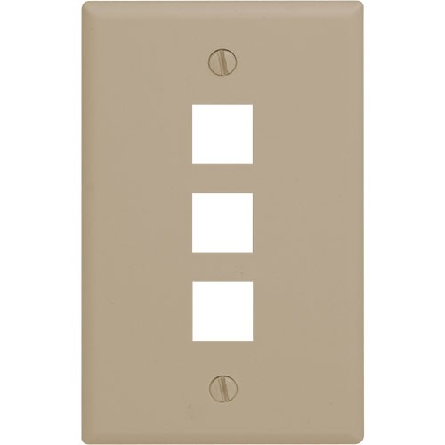 1-gang 3 port Wallplate, Standard