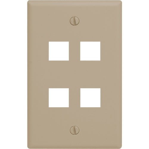 1-gang 4 port Wallplate, Standard