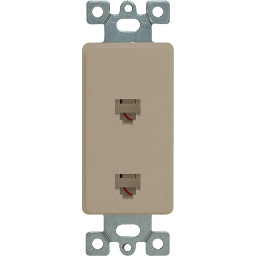 Duplex Telephone 4P4C Molded-In Decorator Frame