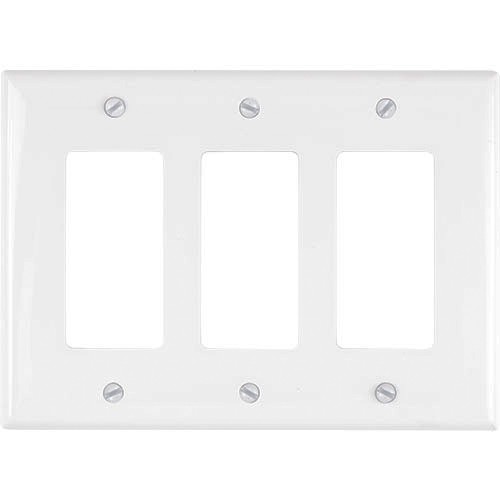 3-gang Decorator/GFCI Wallplate, Mid-Size