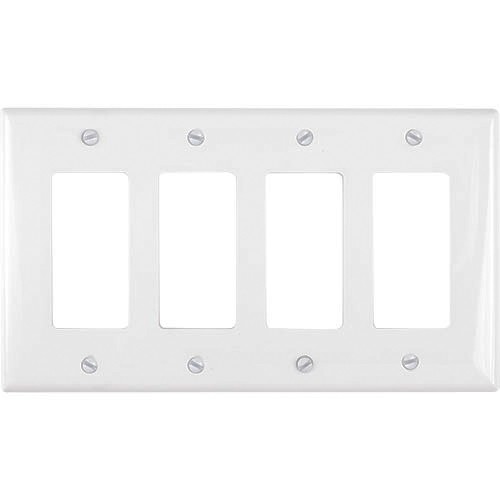 4-gang Decorator/GFCI Wallplate, Mid-Size