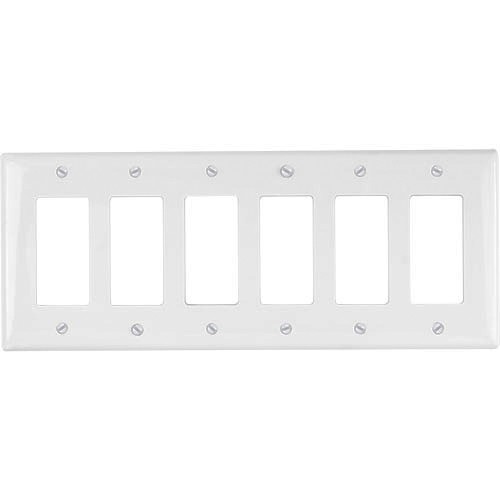 6-gang Decorator/GFCI Wallplate, Mid-Size