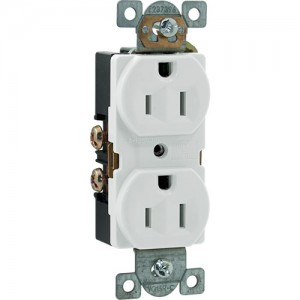 15A 125V Duplex Receptacle, Side Wire, 5-15R