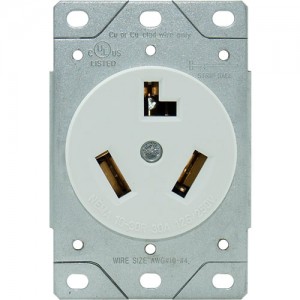 30A, 3-Wire Dryer Receptacle, Flush Mount