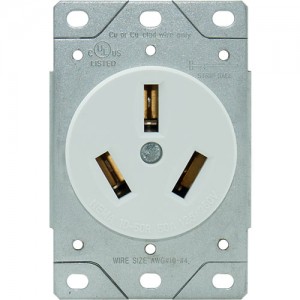 50A, 3-Wire Range Receptacle, Flush Mount