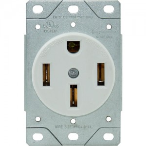 50A, 4-Wire Range Receptacle, Flush Mount