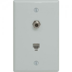 Duplex Phone/Coaxial Wallplate, Standard