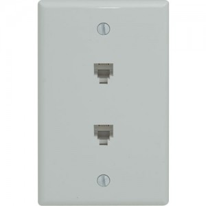 Duplex Telephone 6P4C Wallplate, Standard