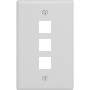 1-gang 3 port Wallplate, Standard