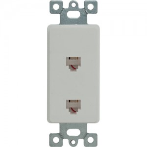 Duplex Telephone 4P4C Molded-In Decorator Frame