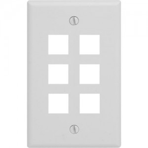 1-gang 6 port Wallplate, Standard