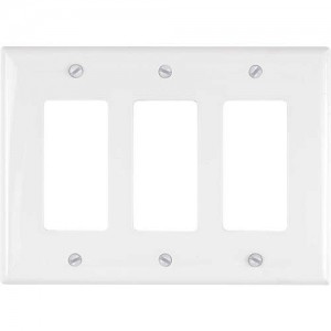 3-gang Decorator/GFCI Wallplate, Mid-Size