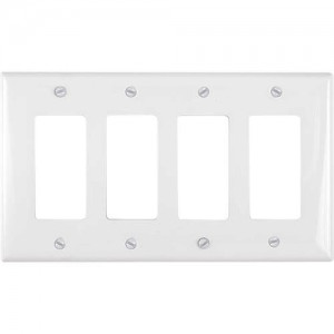 4-gang Decorator/GFCI Wallplate, Mid-Size